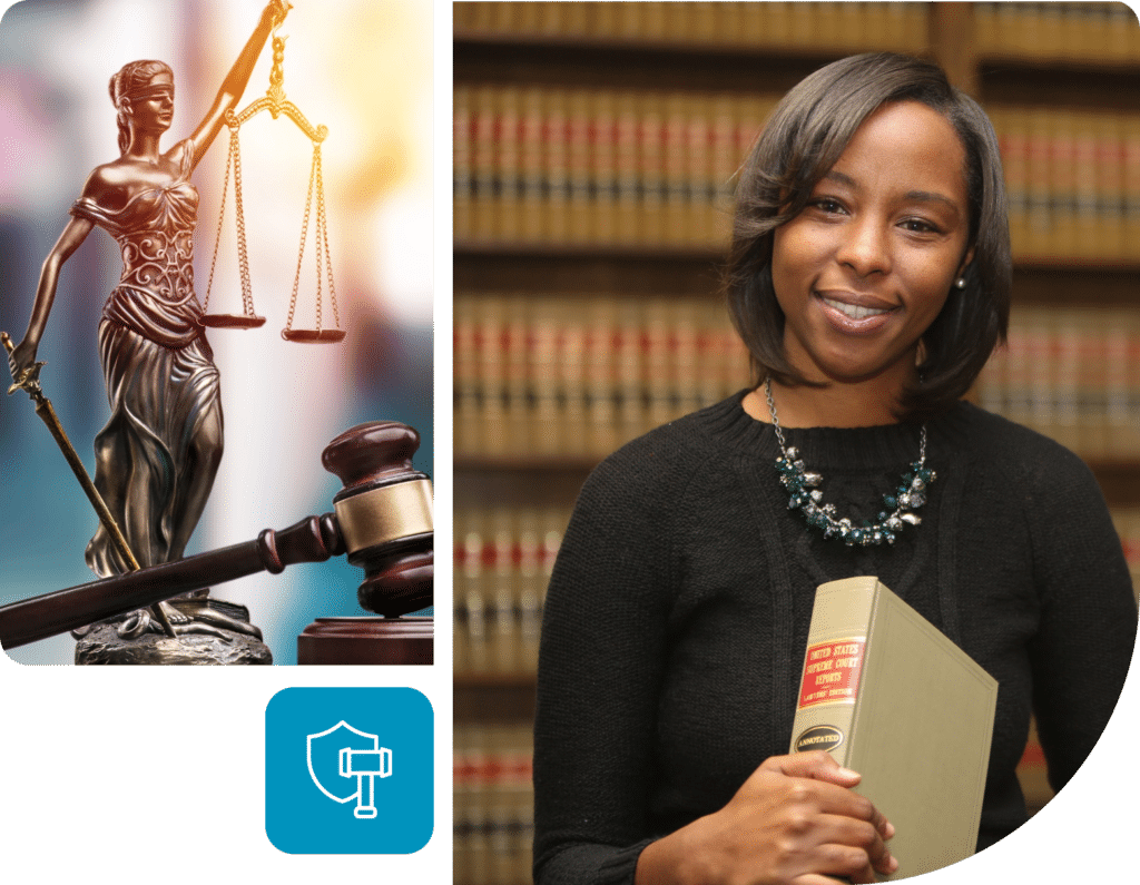 Lawyer with Legal Book and Justice Scales